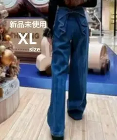 XLサイズ バッグリボン デニム ジーンズ