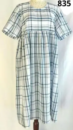 浴衣反物リメイク　浴衣生地ワンピース　ハンドメイドワンピース　835