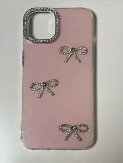 iPhone13 リボン ピンク スマホケース