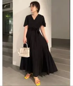 FRAY I.D フレイアイディー カシュクールフレアコットンボイルワンピース