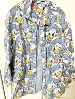 ディズニー ドナルド バースデー デイジー デニム シャツ 総柄