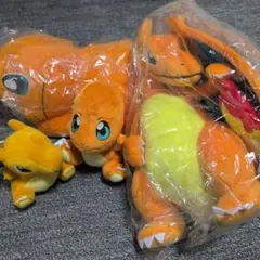 ヒトカゲ&リザードンぬいぐるみ4個セット 20年以上前のレア物ありのサムネイル
