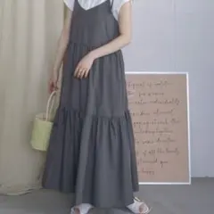 キャミワンピース グレー