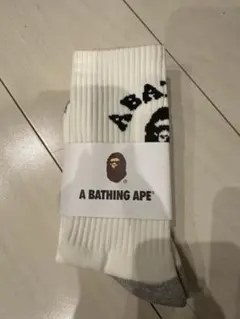 A BATHING APE ソックス ホワイトxブラック ×グレー