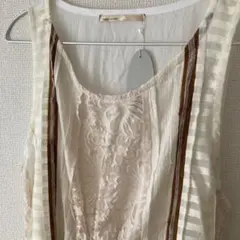 【新品未使用】ワンピース　重ね着　ベージュ　日本製