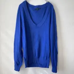 GAP ギャップ（L）Uネックニット セーター ブルー