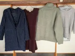 ネイビーコート・グレーセーター・オリーブセーターセット　まとめ売り