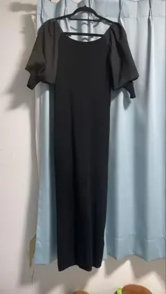 【値下げ】RESEXXYブラック ニットロングワンピース 半袖