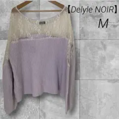 Delyle noir 春ニット　レース切り替え　レース　ニット　透け感のサムネイル