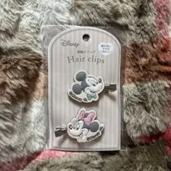 【新品】Disney ミッキー＆ミニーちゃん ヘアクリップ 前髪クリップ