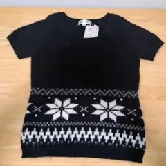 未使用品】MICHEL KLEIN/ミッシェルクラン半袖ニットセーター　38