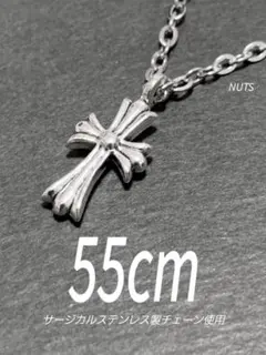 【ベビー ファット クロス ネックレス 55cm 1本】ステンレス a50