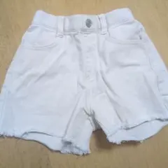 GLOBAL WORK　オフホワイトフリンジヘムショートパンツ