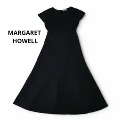 Margaret Howell 半袖ロングワンピース ネイビー サイズIIのサムネイル
