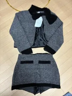 ツイード クロップドジャケット スカートセットアップ