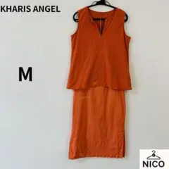 KHARIS ANGEL セットアップ オレンジ ノースリーブ＆スカート M