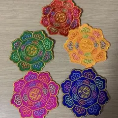 花柄刺繍（5色）ワッペン？コースター？