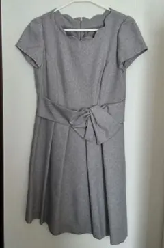 Rew de Rew　グレー 半袖 ひざ丈ワンピース　Lサイズ【未使用】