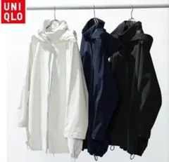 【新品タグ付】ユニクロ ブロックテックハーフコート ネイビー Mサイズ 2way