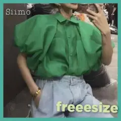 新品♡バルーン袖♡《新商品 ★》流行ブラウス♡おしゃれ♡グリーン トップス