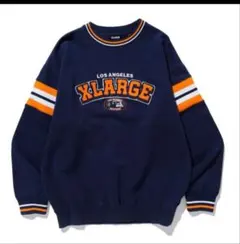 XLARGE STRIPED SLEEVE TEAM LOGO CREWNECKのサムネイル