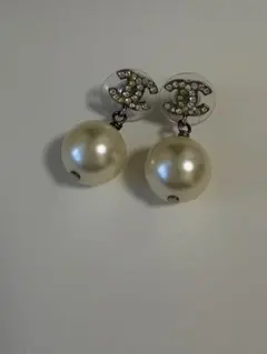 CHANEL シャネル ピアス パール ココマーク スイング ラインストーン
