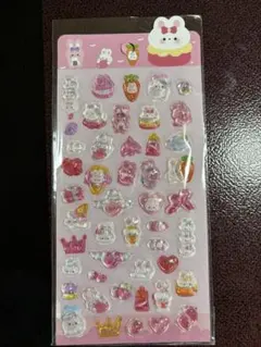 3Dデコシール　マスコット　立体シール　ぷっくりシール　うさぎ