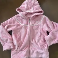 メゾピアノ　子供服　モコモコ前開きパーカー130㎝