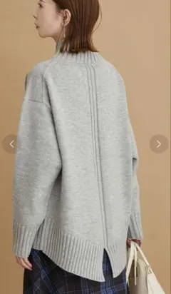 ロペピクニック バックスリットニットプルオーバー ライトグレー 38サイズ