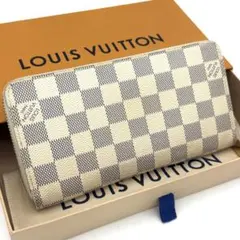 【SS級極上美品】ルイヴィトン ダミエ アズール ジッピーウォレット 長財布 白