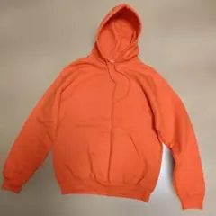 フーディー　オレンジ　プルオーバー　M