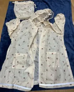 【美品】petit main プチマイン チェリー柄 レインコート