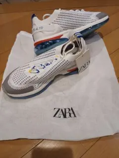ZARA スニーカー 37 ホワイト/グレー/ブルー/オレンジ