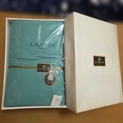 【未使用/年代物】LANVIN 羊毛掛け布団 シングル　緑　ウール100%　西川