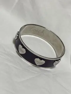 Coachブレスレット バングル ハートパープル紫色 F10059アクセサリー
