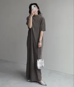 wee9s【アッシュグレー】スーパーストレッチプリーツワンピース