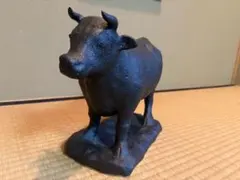 A586【共箱・黄布・栞付】備前焼日幡光顕作未（羊）置物干支飾り物