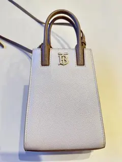 BURBERRY 美品 ショルダーバッグ ベージュ レザー TB