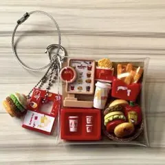 ガチャ詰めポーチ ハンバーガー 猫ちゃん レッド