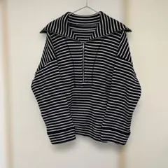 ジャーナルスタンダード新品同様　ストライプ セーラーカラーハイネック 長袖ニット