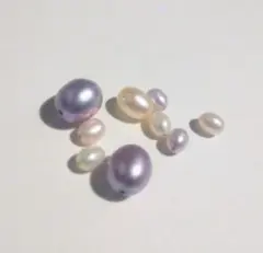 淡水パール　9粒セット　天然石　粒売り　ハンドメイド素材