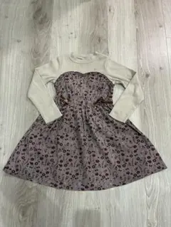 après les cours 花柄長袖ワンピース