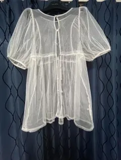 シースルーホワイトシャツ 半袖