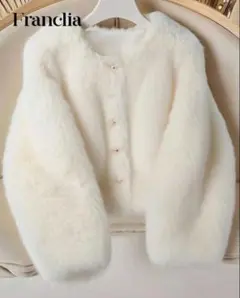 【送料無料】ふわふわ大SALE❗ホワイトファーショートジャケット