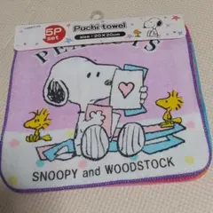 新品 スヌーピー ミニタオル ５枚セット