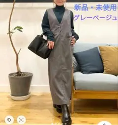 【新品・タグ付き】FORK&SPOON　ピンストライプVネックワンピース