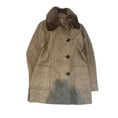 【美品】ツイードジャケット　ボア　カジュアル おしゃれ 上品 ポケット ボタン