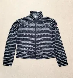 FILA 黒地にストライプドット柄 ジャケット レディース M