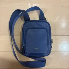 極美品】ラコステ 本革 プレミアムレザー ショルダーバッグ グリーン 