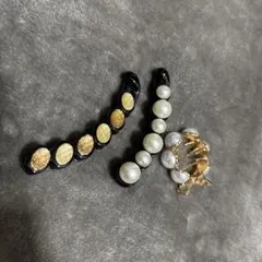 バナナクリップ　ヘアアクセサリー　パール風クリップ　まとめ売り　おまけ付き